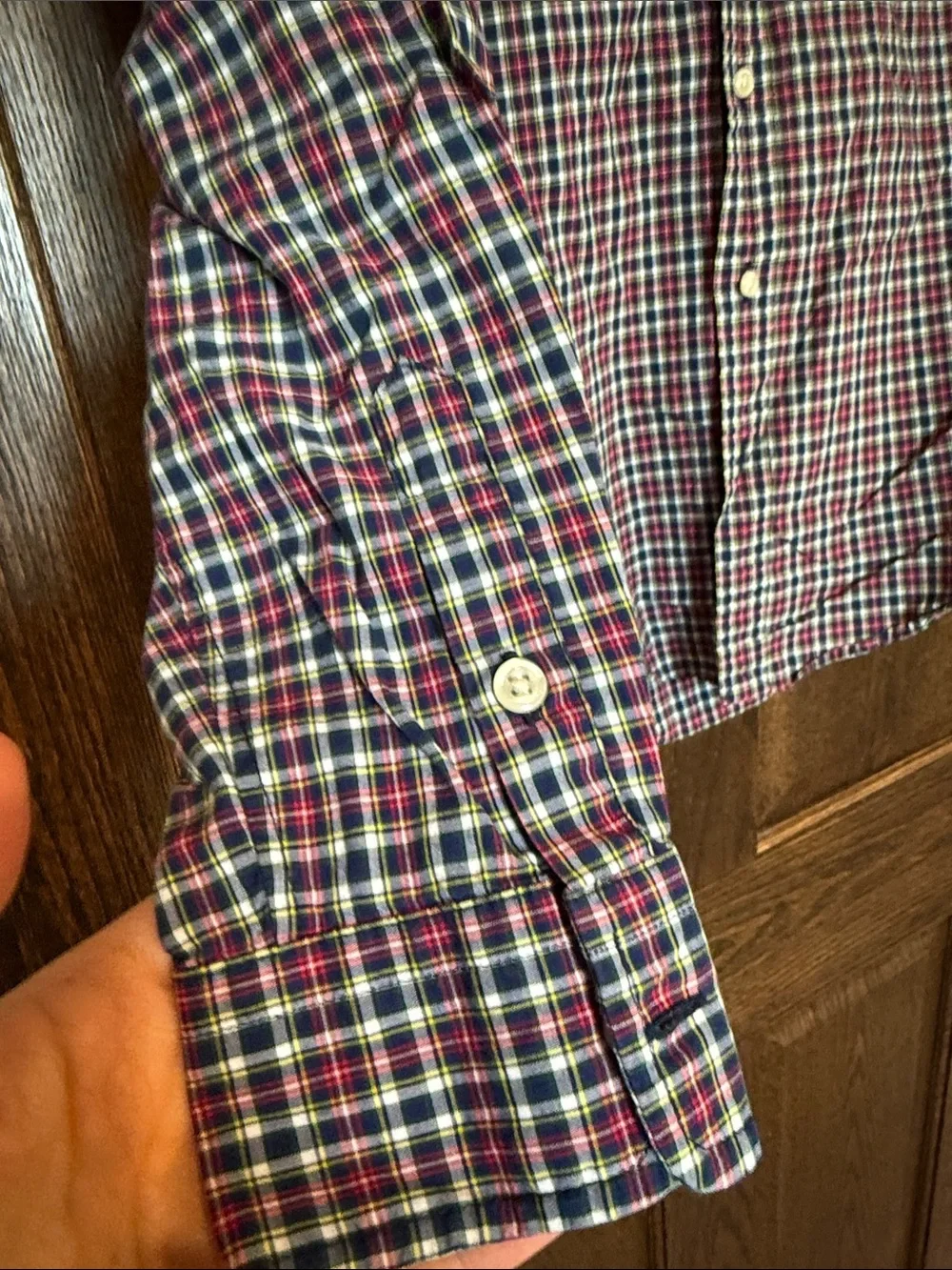 Ralph Lauren Red Navy White Plaid Button-Down Shirt Youth Large/Women XS Unisex